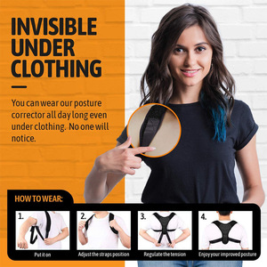 Correcteur de posture pour le haut du dos et la clavicule, soutien réglable anti-cyphose, ceinture redresseuse utilisable en toutes saisons - Product Image 4