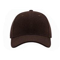 Casquette de baseball structurée en velours côtelé à 6 panneaux, personnalisable, avec visière incurvée, ajustable, vierge, pour broderie de logo – Vente en gros