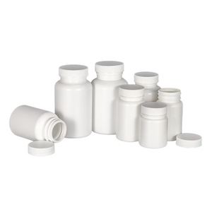 Factory Price Custom Logo White HDPE Plastic 50cc/200-300ml Vitamin Pill Capsule Medicine Screw Cap Customizable Bottles