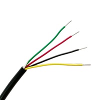 24/22/20AWG RVV 2/3/4/5/6/7/8Core Tembaga Berlapis Timah Terlilit PE 300/500V Kabel Listrik Selubung Lunak Hitam 100m