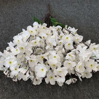 L-488 Mexikanischer Neuer Stil Kirschblüten 24 Stiele Seidenblumen Weiße Pfirsichblüten für Hochzeitsbogen-Dekoration