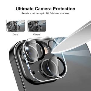 Protection d'objectif d'appareil photo en verre trempé personnalisée avec impression sur soie, anti-taches, étanche et résistante aux rayures pour iPhone 15, 16, 17 Series - Product Image 2