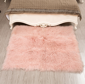 <span class=keywords><strong>Manta</strong></span> de tiro de piel rizada marrón de estilo moderno, Alfombra de cama de piel de oveja mongol Real de pila alta - Product Image 5