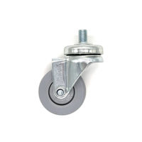 Roue pivotante de 2 pouces (50 mm) pour équipement industriel, roue grise avec tige filetée