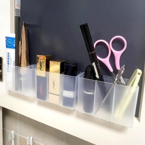 Lipstick storage box, compartmentalized box, no-<b>drill</b> mirror cabinet, cosmetics three-compartment eyebrow pencil <b>brush</b> scissor - Product Image 2