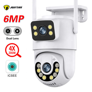 Jortan 2026 Hot Sell Icsee 6MP Dual-lens Linkage Security TF Card Cloud Storage <strong>Cctv</strong> Wireless Wifi <strong>Camera</strong> - Product Image 1