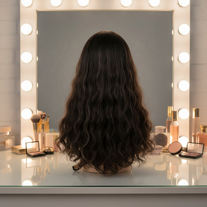 Pelucas de Cabello Humano Virgen Chino al por Mayor con Base de Seda y Frente de Encaje Transparente, Largas, Tamaños de Gorra Promedio, 130% de Densidad - Product Image 1