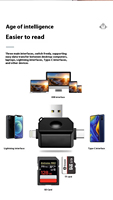 Lecteur de carte 2 en 1 USB 2.0 Micro TF Lecteur de carte mémoire Haute vitesse Adaptateur d'écriture multi-cartes Clé USB Accessoires pour ordinateur portable
