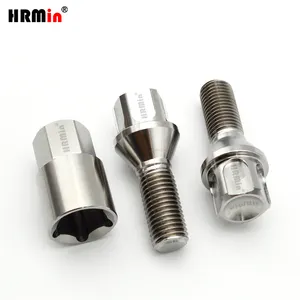 Produsen Cina hub baut roda kursi kerucut paduan Titanium Gr5 Anti Maling dengan kunci titanium M12 * 1.5mm untuk BMW Lotus