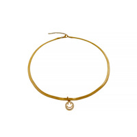 Collier Minimaliste en Acier Inoxydable « Vent Froid » avec Pendentif Smiley – Design Niche Élégant et Tendance pour Femme