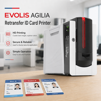 Imprimante de cartes Evolis Agilia 600 DPI à transfert thermique, imprimante professionnelle de badges d'identification, machine d'impression de cartes PVC recto-verso
