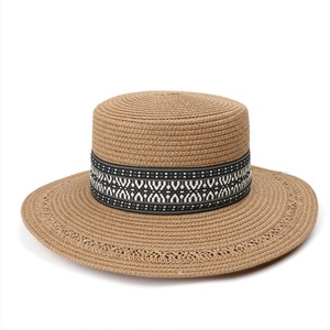 Chapeau de paille Panama pour femme, chapeau de soleil d'été pour la plage, à large bord, broderie à la main, en herbe naturelle, pour adulte - Product Image 3