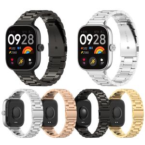 Venta directa para Xiaomi <span class=keywords><strong>Redmi</strong></span> Watch 4 / <span class=keywords><strong>Mi</strong></span> Band <span class=keywords><strong>8</strong></span> Pro Three Bead correa de reloj de Metal de acero inoxidable correa de reloj - Product Image 1