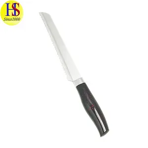 Yangjiang grosir pisau roti bergerigi baja tahan karat gaya Tiongkok 8 inci dengan pegangan marmer