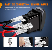 LED POD Lights Interrupteur à bascule avec fils jumper 5 broches 12V-24V Interrupteur à bascule On/Off SPST 20amp Interrupteur à bascule pour voiture camion RV bateau