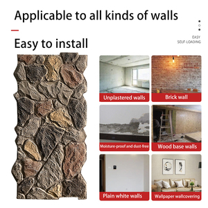 Trọng lượng nhẹ nhân tạo PU văn hóa đá 3D thành phố tường đá nền tường trang trí không thấm nước PU đá tường Bảng điều khiển - Product Image 5