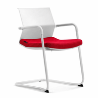 Chaise de bureau ergonomique à dossier moderne en plastique et métal pour la formation et les réunions, idéale pour le bureau à domicile ou l'atelier