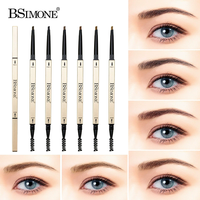 Crayon à sourcils double-embout ultra-fin BSIMONE, résistant à l'eau et à la transpiration, design barre d'or, maquillage longue tenue pour sourcils
