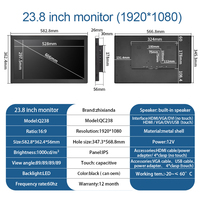 23.8 24 pouces 1920*1080 LCD écran tactile industriel intégré moniteur de montage sur panneau