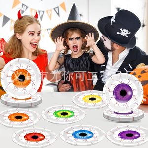 Halloween Themed <b>Disposable</b> Paper <b>Plates</b> Round Scary Eyeball Design Party Supplies Dinner Dessert <b>Plates</b> - Product Image 2