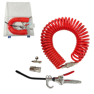 Kit de pistolet à air comprimé en PU enroulé avec levier, outil pneumatique manuel robuste pour camion, souffleur d'air avec embout de buse - Product Image 4