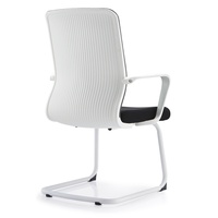 Chaise de bureau ergonomique JOHOOFURNITURE avec base cantilever, cadre blanc, fabriquée en Chine, idéale pour les salles de conférence