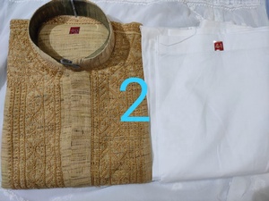 Classique Hommes Kurta Avec Lucknowi Chikanwork Broderie Élégant Et Confortable Kurta Designs Pour Hommes Convient À Un Usage Quotidien - Product Image 5