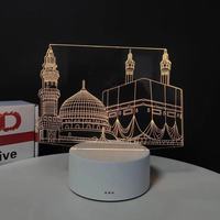 Lampe de chevet LED compacte pour chambre à coucher, veilleuse à piles, 30 LED, écologique, CE, moderne, avec télécommande, 3D, 2022, acrylique, sans fil, pour enfant