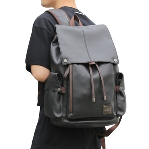 <span class=keywords><strong>Mochila</strong></span> Resistente para Hombre, Compatible con Laptop <span class=keywords><strong>de</strong></span> 15.6 Pulgadas, <span class=keywords><strong>Mochila</strong></span> con Cordón, Impermeable, <span class=keywords><strong>de</strong></span> PVC, para Viajes, Trabajo Diario, Negra - Product Image 1
