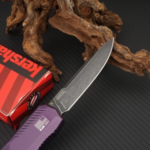 Couteau de camping For 9000 Clip Point avec lame en acier inoxydable D2, manche en aluminium aérospatial, longueur totale 21,8 cm, manche violet - Product Image 4