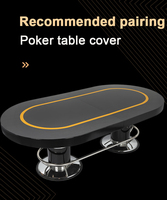 Table de poker LED noire et rouge, table de bureau personnalisée, table USB avec jetons, jeu de cartes, table de jeu