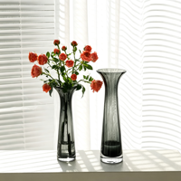Vase en verre simple pour une seule fleur, support transparent pour fleurs hydroponiques, décoration de table minimaliste moderne pour tables à manger
