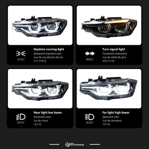 Ensemble de phares avant de voiture, LED DRL, feux de jour à double couleur, phare Spoon pour <span class=keywords><strong>BMW</strong></span> Série 3 F30 2012-2015 - Product Image 3
