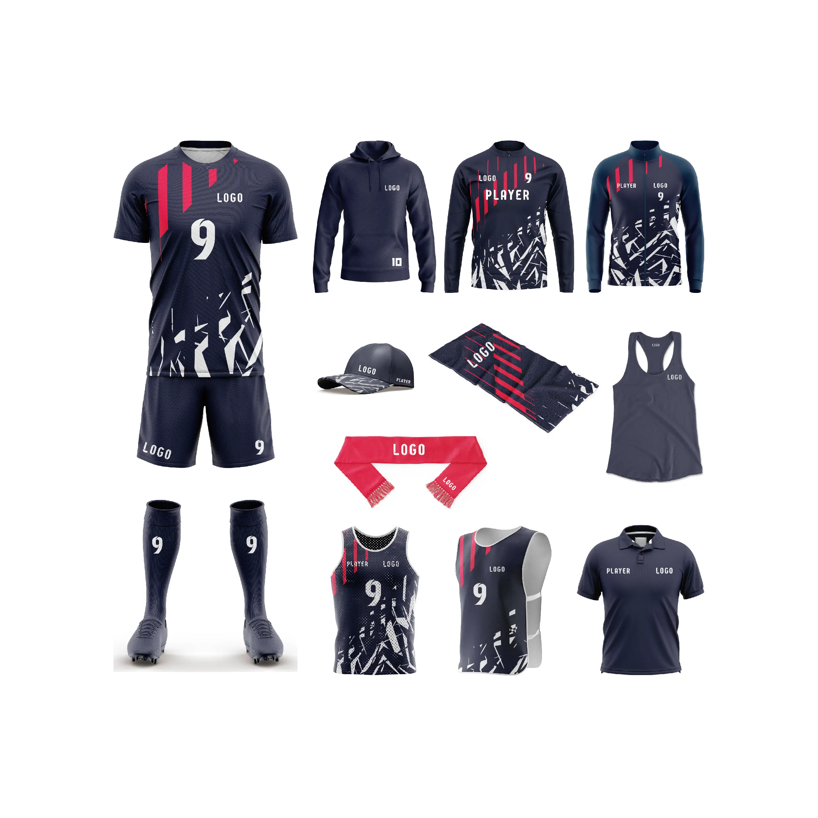 Camiseta de equipo profesional personalizada, camiseta de fútbol, traje de entrenamiento