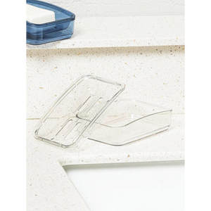 Portasapone aperto moderno piatto personalizzato rifinito in metallo e plastica vassoio/supporto per bagni di casa e Hotel - Product Image 1