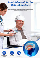 Casque de luminothérapie infrarouge PBM 1070nm pour le traitement de la démence, de l'AVC, de la maladie de Parkinson et le soulagement des migraines avec 288 diodes