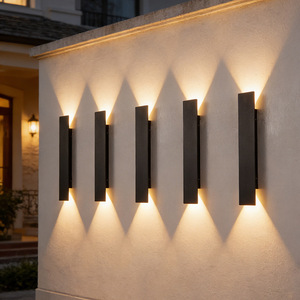 Lámpara de pared moderna y sencilla, 6W, 10W, 20W, LED, con control remoto, tira de luz impermeable para exteriores, para pasillo, escaleras, pilar - Product Image 1