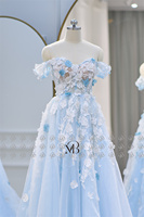 Vestido de Noche Largo Elegante de Encaje Vintage con Flores 3D y Hombros Descubiertos Mily Bridal LWC6666