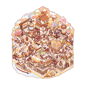 Estilo de dibujos animados 3D Casa apilada Cuaderno decorativo Pegatinas de juguete Diseño de paisaje en miniatura Paquete de 3 - Product Image 5