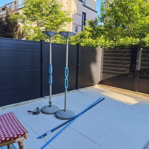 Panneaux de clôture en <span class=keywords><strong>aluminium</strong></span> à lattes horizontales, type <span class=keywords><strong>palissade</strong></span>, pour bétail, chevaux, moutons, chèvres, sans creuser, pour cour, à <span class=keywords><strong>prix</strong></span> abordables, pour fermes - Product Image 4