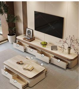 Ensemble table basse et <span class=keywords><strong>meuble</strong></span> <span class=keywords><strong>TV</strong></span> en bois massif Dongshi pour petits salons, mobilier domestique à usage quotidien - Product Image 5