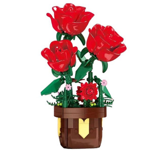 NOUVEAU Gao Misi T1117-20 Kit de construction éducatif de 40 pièces, série orchidées et roses en pot, pour filles - Product Image 5