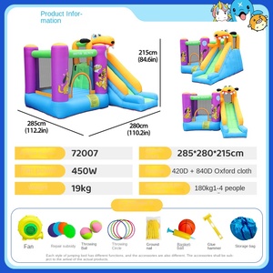 Gorila inflable para interiores Doctor Dolphin para cachorros, niños pequeños de jardín de infantes con tobogán, cama de salto, red protectora - Product Image 5