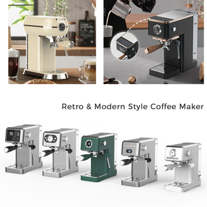 <span class=keywords><strong>Cafetera</strong></span> <span class=keywords><strong>Espresso</strong></span> Automática Eléctrica Retro Slim de 15 Bares, Tanque de Agua de Acero Inoxidable de 1.0L para Uso Doméstico o Hotelero - Product Image 5