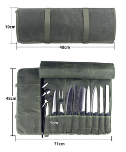 Fabric Blocks Knife <b>Roll</b> <b>Bag</b> with 11 slots for Kitchen Knife <b>Tools</b> Durable Kitchen Cutlery Storage Organizer for Chef <b>Tools</b> - Product Image 6
