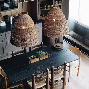 Tige de saule grande vigne ronde abat-jour suspension <span class=keywords><strong>plafonnier</strong></span> fait à la main nouveau style suspension en rotin - Product Image 3