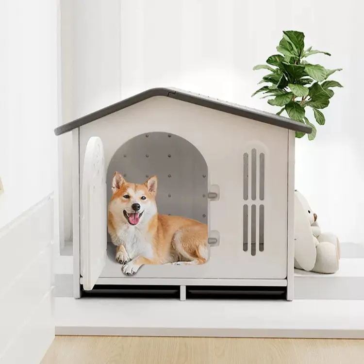 Wholesale Easy install sturdy indoor outdoor eco-friendly plastic house kennels crate pet large dog cage for sale with tray