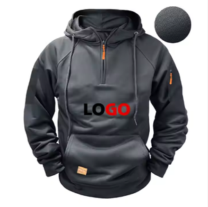 เสื้อฮู้ดสวมหัวแบบสวมหัวสำหรับผู้ชายน้ำหนักมากเสื้อผ้าแนวสตรีททรงหลวมมีฮู้ดสีล้วนสไตล์ลำลองขนาดพิเศษพิมพ์โลโก้ที่กำหนดเองได้ - Product Image 5