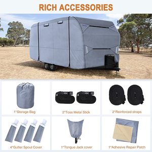 <span class=keywords><strong>Accesorios</strong></span> para Automóviles, Funda Impermeable Mejorada para Remolque <span class=keywords><strong>de</strong></span> Viaje, Funda Transpirable para Autocaravana Resistente al Viento - Product Image 6