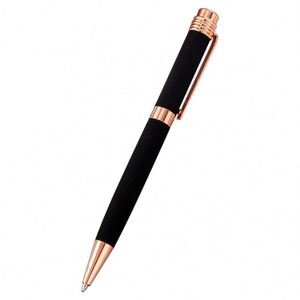 Wholesale Custom PS-20250831-03 Creative Black Matte Metal Ballpoint <b>Pen</b> Rotating Oil <b>Pen</b> Design Customizable Advertising Gift - Product Image 4
